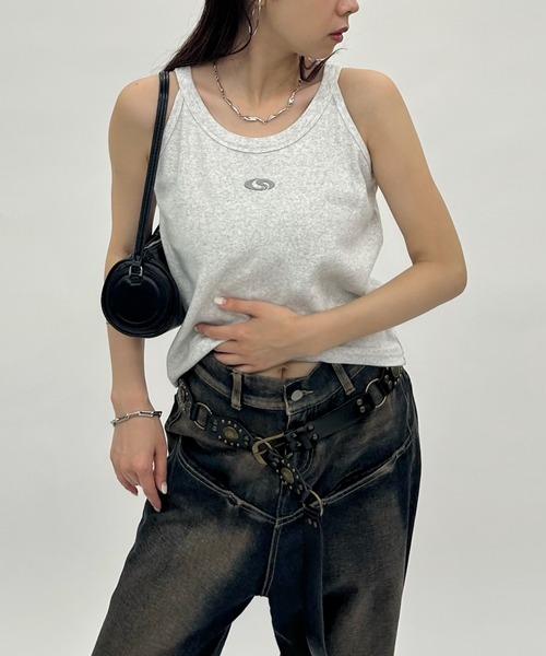 WHO'S WHO gallery（フーズフーギャラリー）の「【SLOPPY/スロッピー】フューチャーロゴアメスリタンク（タンクトップ・レディース・チャコールグレー/ライトグレー/ブラック/グレー/オフホワイト/ブラック系その他・FREE）」の5枚目の写真