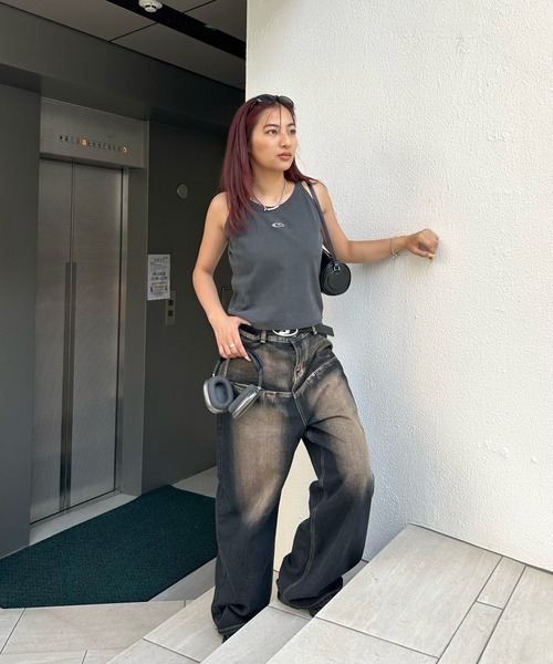 WHO'S WHO gallery（フーズフーギャラリー）の「【SLOPPY/スロッピー】フューチャーロゴアメスリタンク（タンクトップ・レディース・チャコールグレー/ライトグレー/ブラック/グレー/オフホワイト/ブラック系その他・FREE）」の16枚目の写真