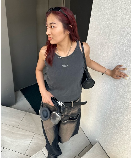 WHO'S WHO gallery（フーズフーギャラリー）の「【SLOPPY/スロッピー】フューチャーロゴアメスリタンク（タンクトップ・レディース・チャコールグレー/ライトグレー/ブラック/グレー/オフホワイト/ブラック系その他・FREE）」の9枚目の写真