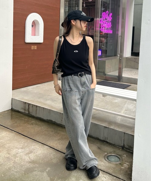 WHO'S WHO gallery（フーズフーギャラリー）の「【SLOPPY/スロッピー】フューチャーロゴアメスリタンク（タンクトップ・レディース・チャコールグレー/ライトグレー/ブラック/グレー/オフホワイト/ブラック系その他・FREE）」の10枚目の写真