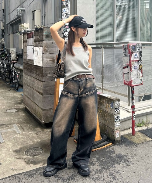 WHO'S WHO gallery（フーズフーギャラリー）の「【SLOPPY/スロッピー】フューチャーロゴアメスリタンク（タンクトップ・レディース・チャコールグレー/ライトグレー/ブラック/グレー/オフホワイト/ブラック系その他・FREE）」の14枚目の写真