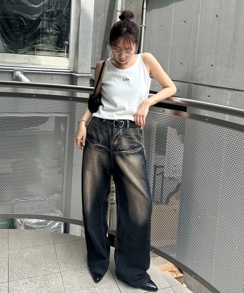 WHO'S WHO gallery（フーズフーギャラリー）の「【SLOPPY/スロッピー】フューチャーロゴアメスリタンク（タンクトップ・レディース・チャコールグレー/ライトグレー/ブラック/グレー/オフホワイト/ブラック系その他・FREE）」の18枚目の写真