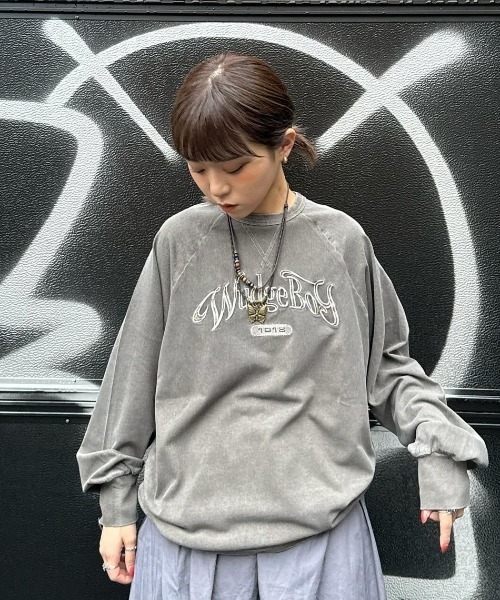 WudgeBoy(ワッジボーイ)の「pigment raglan LS tee(Tシャツ/カットソー・レディース・カーキ/ブラウン/ブラック・LARGE/MEDIUM)」の5枚目の写真