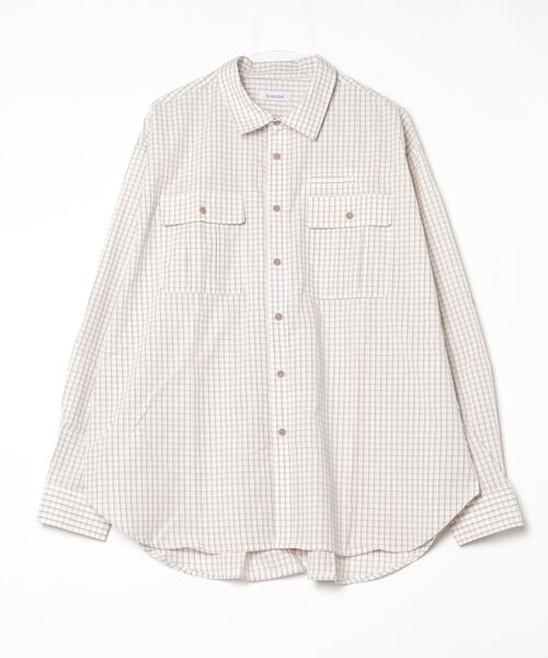 BROKEN BASE（ブロークンベース）の「ダブルポケットチェックシャツ（シャツ/ブラウス・メンズ・ベージュ/ブルー・MEDIUM/LARGE）」の2枚目の写真