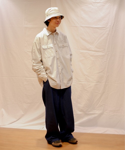 BROKEN BASE（ブロークンベース）の「ダブルポケットチェックシャツ（シャツ/ブラウス・メンズ・ベージュ/ブルー・MEDIUM/LARGE）」の14枚目の写真