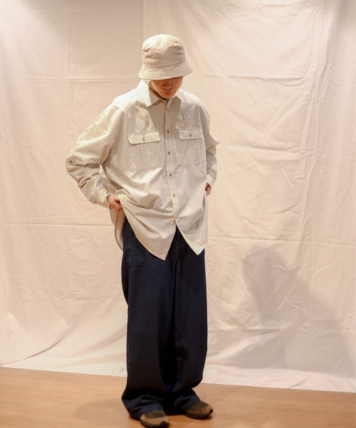 BROKEN BASE（ブロークンベース）の「ダブルポケットチェックシャツ（シャツ/ブラウス・メンズ・ベージュ/ブルー・MEDIUM/LARGE）」の15枚目の写真