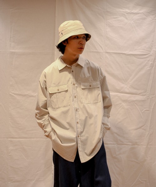 BROKEN BASE（ブロークンベース）の「ダブルポケットチェックシャツ（シャツ/ブラウス・メンズ・ベージュ/ブルー・MEDIUM/LARGE）」の16枚目の写真