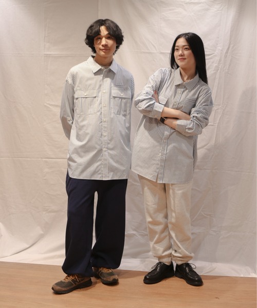 BROKEN BASE（ブロークンベース）の「ダブルポケットチェックシャツ（シャツ/ブラウス・メンズ・ベージュ/ブルー・MEDIUM/LARGE）」の21枚目の写真