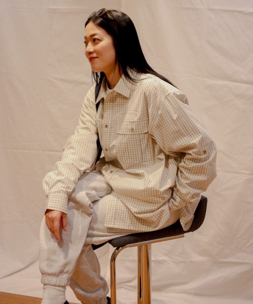 セール】ダブルポケットチェックシャツ（シャツ/ブラウス
