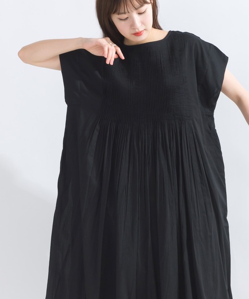 PICCIN（ピッチン）の「【WEB限定】ピンタックコットンボイルワンピース（ワンピース・レディース・ブラック/ブラック系その他/オレンジ/ブルー系その他・M）」の2枚目の写真