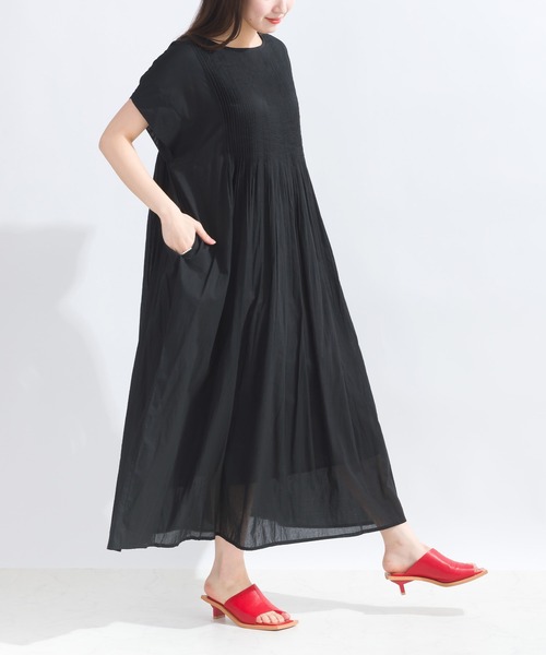 PICCIN（ピッチン）の「【WEB限定】ピンタックコットンボイルワンピース（ワンピース・レディース・ブラック/ブラック系その他/オレンジ/ブルー系その他・M）」の8枚目の写真