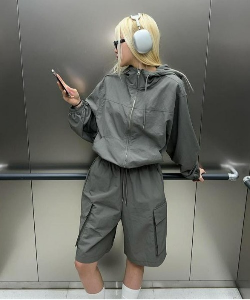 BLACKUP（ブラックアップ）の「[MADE] スタッフナイロンカーゴバミューダハーフパンツ（カーゴパンツ・レディース・ホワイト/ブラック/アッシュグレー・FREE）」の15枚目の写真