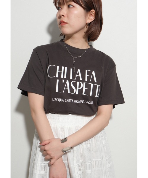 palm RICHE(ポームリシュ)の「CHILAFA Tシャツ(Tシャツ/カットソー・レディース・チャコールグレー/ホワイト×ブラック/レッド・M)」の2枚目の写真