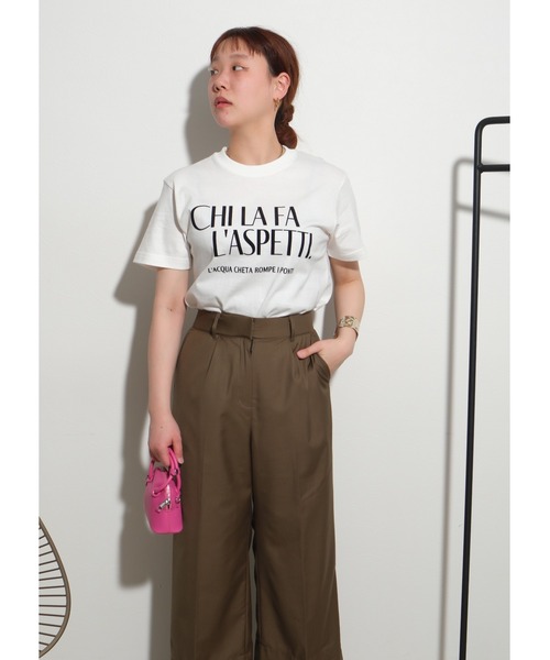palm RICHE(ポームリシュ)の「CHILAFA Tシャツ(Tシャツ/カットソー・レディース・チャコールグレー/ホワイト×ブラック/レッド・M)」の4枚目の写真