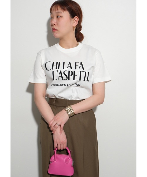 palm RICHE(ポームリシュ)の「CHILAFA Tシャツ(Tシャツ/カットソー・レディース・チャコールグレー/ホワイト×ブラック/レッド・M)」の5枚目の写真