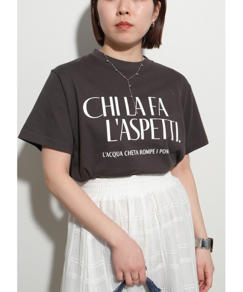 palm RICHE(ポームリシュ)の「CHILAFA Tシャツ(Tシャツ/カットソー・レディース・チャコールグレー/ホワイト×ブラック/レッド・M)」の8枚目の写真