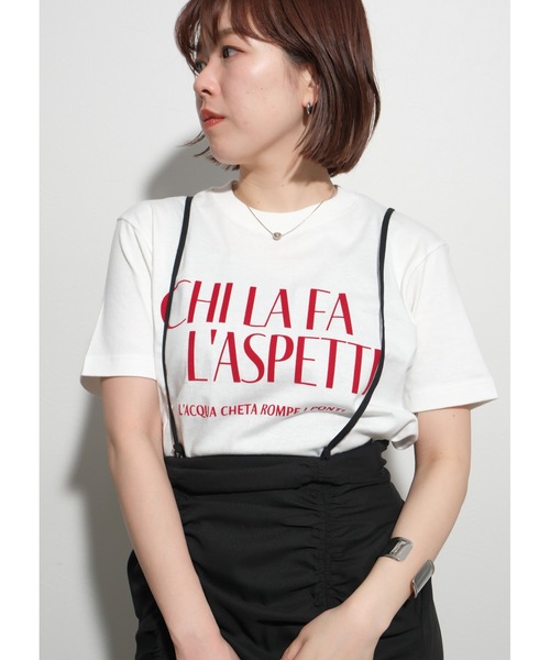 palm RICHE(ポームリシュ)の「CHILAFA Tシャツ(Tシャツ/カットソー・レディース・チャコールグレー/ホワイト×ブラック/レッド・M)」の13枚目の写真