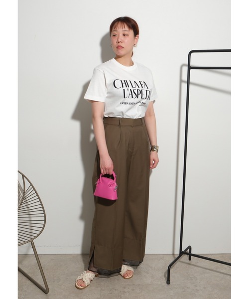 palm RICHE(ポームリシュ)の「CHILAFA Tシャツ(Tシャツ/カットソー・レディース・チャコールグレー/ホワイト×ブラック/レッド・M)」の22枚目の写真