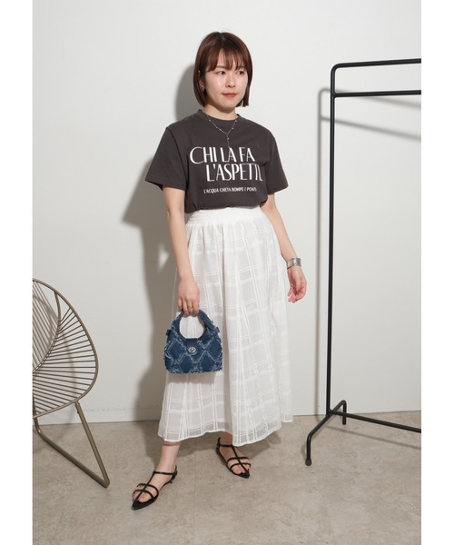 palm RICHE(ポームリシュ)の「CHILAFA Tシャツ(Tシャツ/カットソー・レディース・チャコールグレー/ホワイト×ブラック/レッド・M)」の16枚目の写真