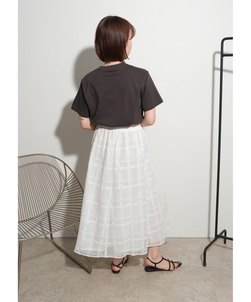 palm RICHE(ポームリシュ)の「CHILAFA Tシャツ(Tシャツ/カットソー・レディース・チャコールグレー/ホワイト×ブラック/レッド・M)」の18枚目の写真