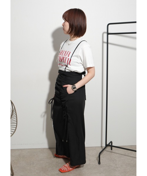 palm RICHE(ポームリシュ)の「CHILAFA Tシャツ(Tシャツ/カットソー・レディース・チャコールグレー/ホワイト×ブラック/レッド・M)」の19枚目の写真