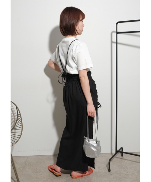 palm RICHE(ポームリシュ)の「CHILAFA Tシャツ(Tシャツ/カットソー・レディース・チャコールグレー/ホワイト×ブラック/レッド・M)」の21枚目の写真