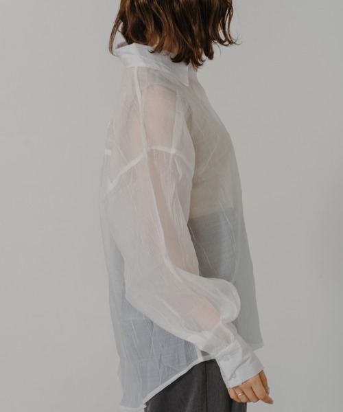 IROHANI(イロハニ)の「オーバーシアーシャツ(シャツ/ブラウス・レディース・ブルー/ピンク/ホワイト/イエロー/ブラック・FREE)」の8枚目の写真