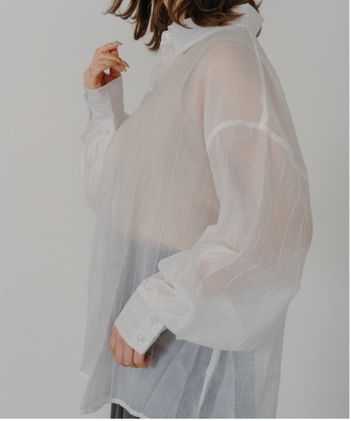 IROHANI(イロハニ)の「オーバーシアーシャツ(シャツ/ブラウス・レディース・ブルー/ピンク/ホワイト/イエロー/ブラック・FREE)」の7枚目の写真