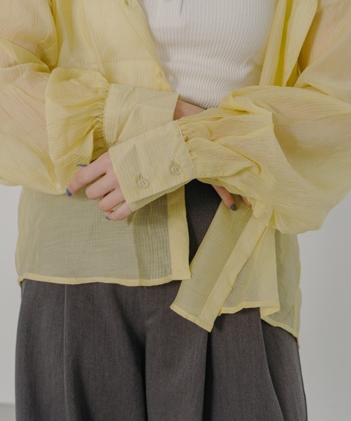 IROHANI(イロハニ)の「オーバーシアーシャツ(シャツ/ブラウス・レディース・ブルー/ピンク/ホワイト/イエロー/ブラック・FREE)」の11枚目の写真