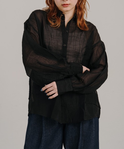 IROHANI(イロハニ)の「オーバーシアーシャツ(シャツ/ブラウス・レディース・ブルー/ピンク/ホワイト/イエロー/ブラック・FREE)」の13枚目の写真