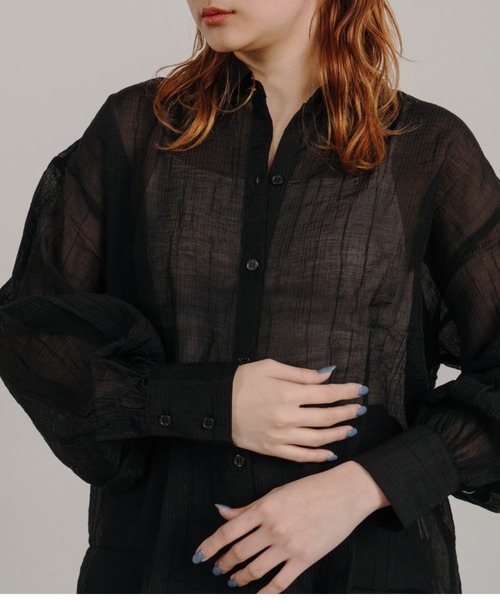 IROHANI(イロハニ)の「オーバーシアーシャツ(シャツ/ブラウス・レディース・ブルー/ピンク/ホワイト/イエロー/ブラック・FREE)」の12枚目の写真