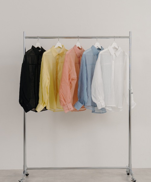 IROHANI(イロハニ)の「オーバーシアーシャツ(シャツ/ブラウス・レディース・ブルー/ピンク/ホワイト/イエロー/ブラック・FREE)」の15枚目の写真