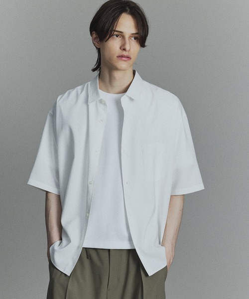 PUBLIC TOKYO(パブリックトウキョウ)の「コンフォートリラックスハーフスリーブシャツ/半袖(シャツ/ブラウス・メンズ・ブルー/ブラック/ホワイト×ブルー/ダークブラウン/ホワイト/ストライプ/ダークブルー/ホワイト×グレー/チャコールグレー/ライトブルー・3/2/1/0)」の11枚目の写真