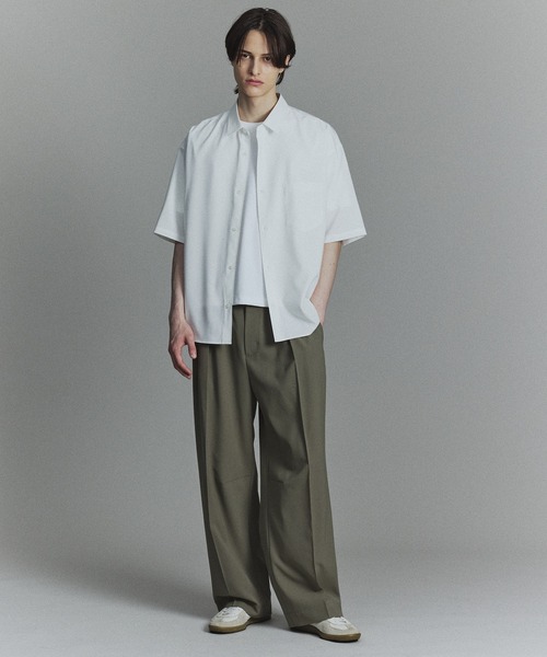 PUBLIC TOKYO(パブリックトウキョウ)の「コンフォートリラックスハーフスリーブシャツ/半袖(シャツ/ブラウス・メンズ・ブルー/ブラック/ホワイト×ブルー/ダークブラウン/ホワイト/ストライプ/ダークブルー/ホワイト×グレー/チャコールグレー/ライトブルー・3/2/1/0)」の13枚目の写真