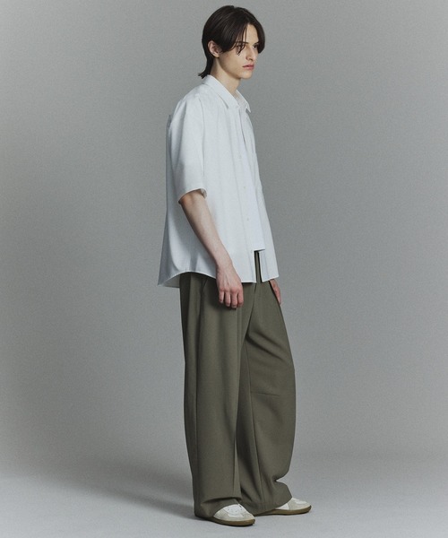 PUBLIC TOKYO(パブリックトウキョウ)の「コンフォートリラックスハーフスリーブシャツ/半袖(シャツ/ブラウス・メンズ・ブルー/ブラック/ホワイト×ブルー/ダークブラウン/ホワイト/ストライプ/ダークブルー/ホワイト×グレー/チャコールグレー/ライトブルー・3/2/1/0)」の14枚目の写真