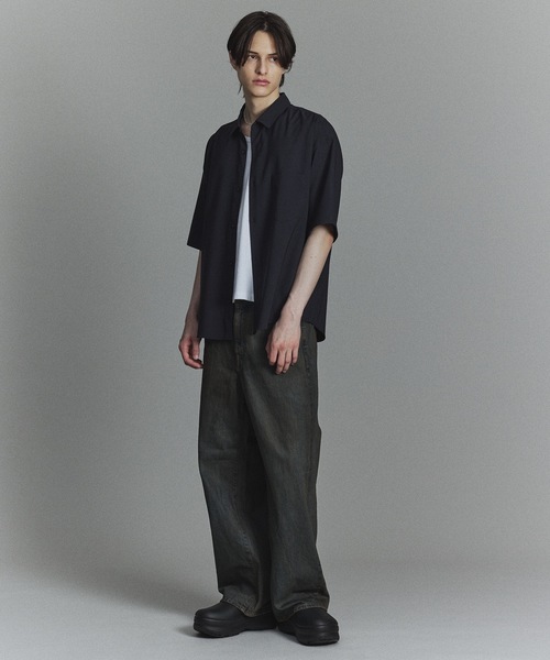 PUBLIC TOKYO(パブリックトウキョウ)の「コンフォートリラックスハーフスリーブシャツ/半袖(シャツ/ブラウス・メンズ・ブルー/ブラック/ホワイト×ブルー/ダークブラウン/ホワイト/ストライプ/ダークブルー/ホワイト×グレー/チャコールグレー/ライトブルー・3/2/1/0)」の19枚目の写真