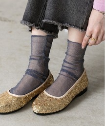 ad thie（アドティエ）の「メローデザイン ラメシアーソックス（ソックス/靴下）」