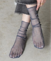 ad thie（アドティエ）の「メローデザイン ラメシアーソックス（ソックス/靴下）」