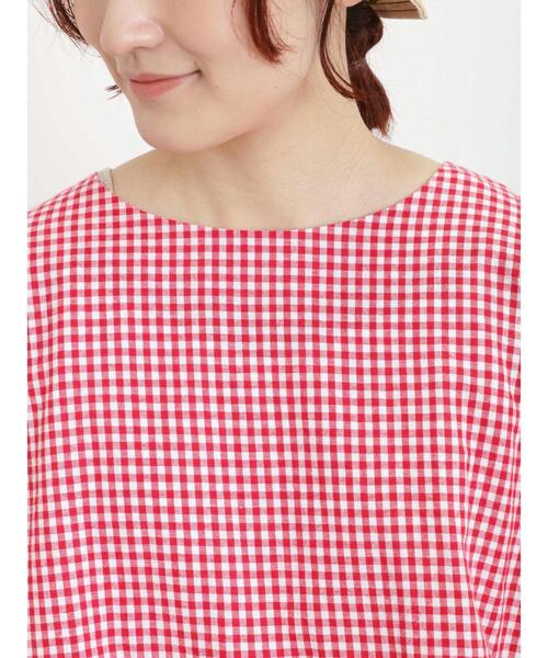 Samansa Mos2（サマンサ モスモス）の「◎ギンガムギャザーブラウス（シャツ/ブラウス・レディース・レッド/ブラック/ブルー/グレー・F）」の12枚目の写真