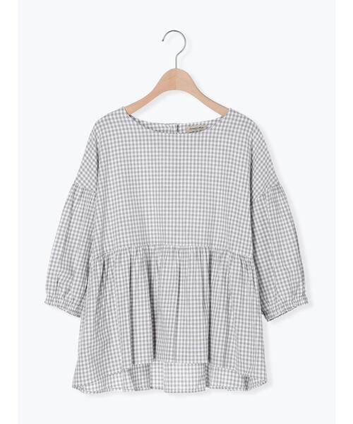 Samansa Mos2（サマンサ モスモス）の「◎ギンガムギャザーブラウス（シャツ/ブラウス・レディース・レッド/ブラック/ブルー/グレー・F）」の17枚目の写真