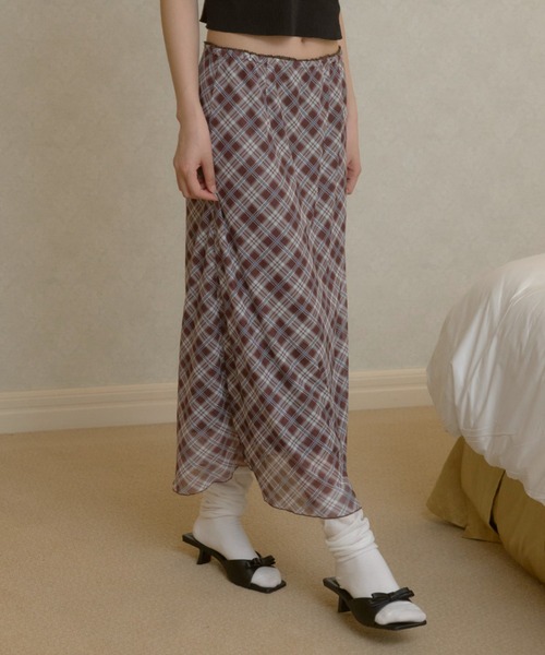 GIUNON(ジウノン)の「stretch check skirt / ストレッチチェックスカート(スカート・レディース・ブラウン・0/1)」の17枚目の写真