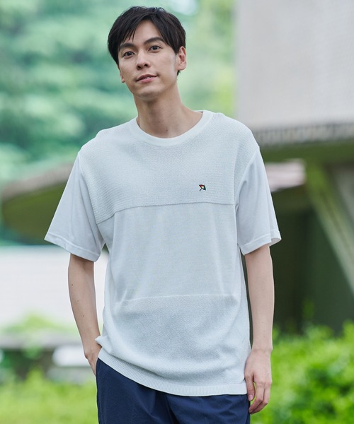 Arnold Palmer(アーノルドパーマー)の「COOL TOUCH ニットドッキング Tシャツ(Tシャツ/カットソー・メンズ・ホワイト/チャコールグレー・L/M/LL)」の9枚目の写真