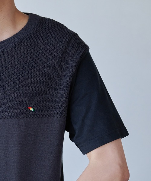 Arnold Palmer(アーノルドパーマー)の「COOL TOUCH ニットドッキング Tシャツ(Tシャツ/カットソー・メンズ・ホワイト/チャコールグレー・L/M/LL)」の4枚目の写真