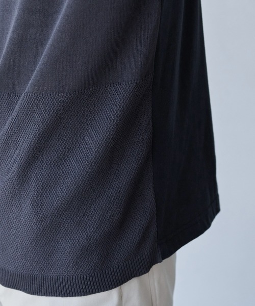 Arnold Palmer(アーノルドパーマー)の「COOL TOUCH ニットドッキング Tシャツ(Tシャツ/カットソー・メンズ・ホワイト/チャコールグレー・L/M/LL)」の5枚目の写真