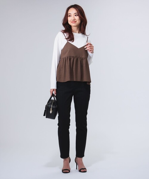 B:MING by BEAMS（ビーミングバイビームス）の「B:MING by BEAMS / ジャカード ペプラム キャミソール（S~M）（キャミソール・レディース・ブラウン/ブラック・SMALL/MEDIUM）」の7枚目の写真