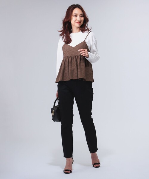 B:MING by BEAMS（ビーミングバイビームス）の「B:MING by BEAMS / ジャカード ペプラム キャミソール（S~M）（キャミソール・レディース・ブラウン/ブラック・SMALL/MEDIUM）」の8枚目の写真