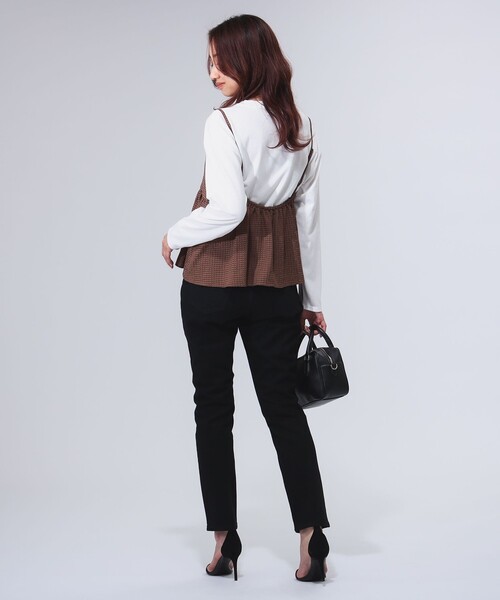 B:MING by BEAMS（ビーミングバイビームス）の「B:MING by BEAMS / ジャカード ペプラム キャミソール（S~M）（キャミソール・レディース・ブラウン/ブラック・SMALL/MEDIUM）」の9枚目の写真