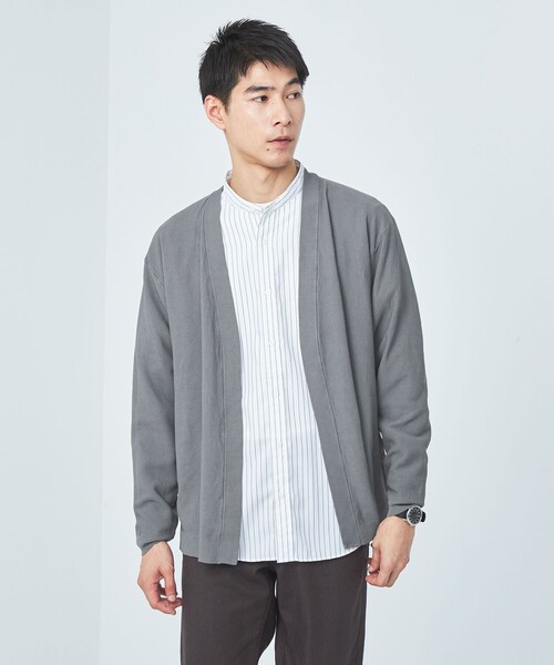 green label relaxing（グリーンレーベルリラクシング）の「ポリエステル カノコ イージー カーディガン（カーディガン/ボレロ・メンズ・ブラック/グレー/ケリーグリーン・L/M/S/XL）」の20枚目の写真