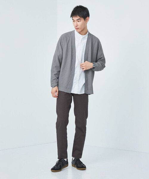 green label relaxing（グリーンレーベルリラクシング）の「ポリエステル カノコ イージー カーディガン（カーディガン/ボレロ・メンズ・ブラック/グレー/ケリーグリーン・L/M/S/XL）」の4枚目の写真