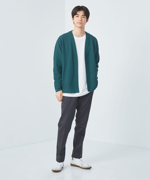 green label relaxing（グリーンレーベルリラクシング）の「ポリエステル カノコ イージー カーディガン（カーディガン/ボレロ・メンズ・ブラック/グレー/ケリーグリーン・L/M/S/XL）」の8枚目の写真